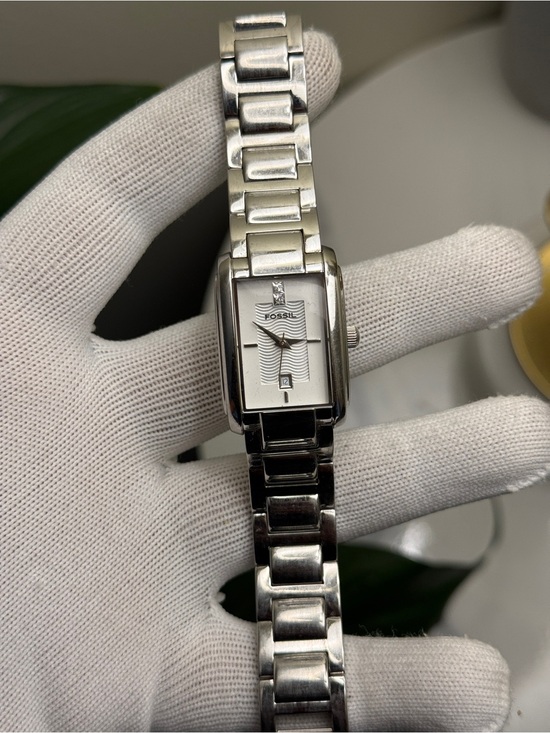 Fossil Stainless Steel Rectangular Bracelet Watch Womens Silver main image 5